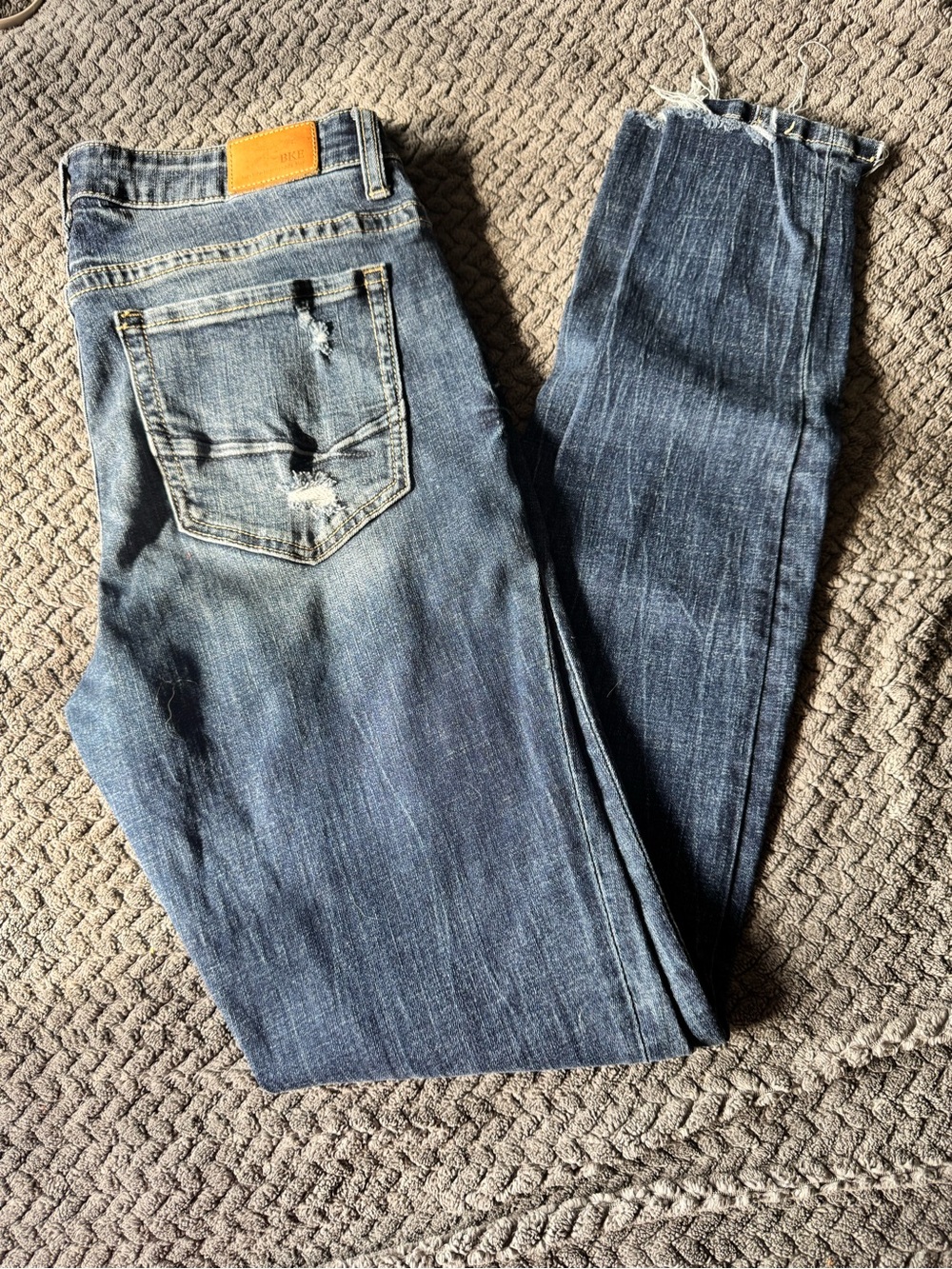 Women's Blue Distressed Skinny Jeans